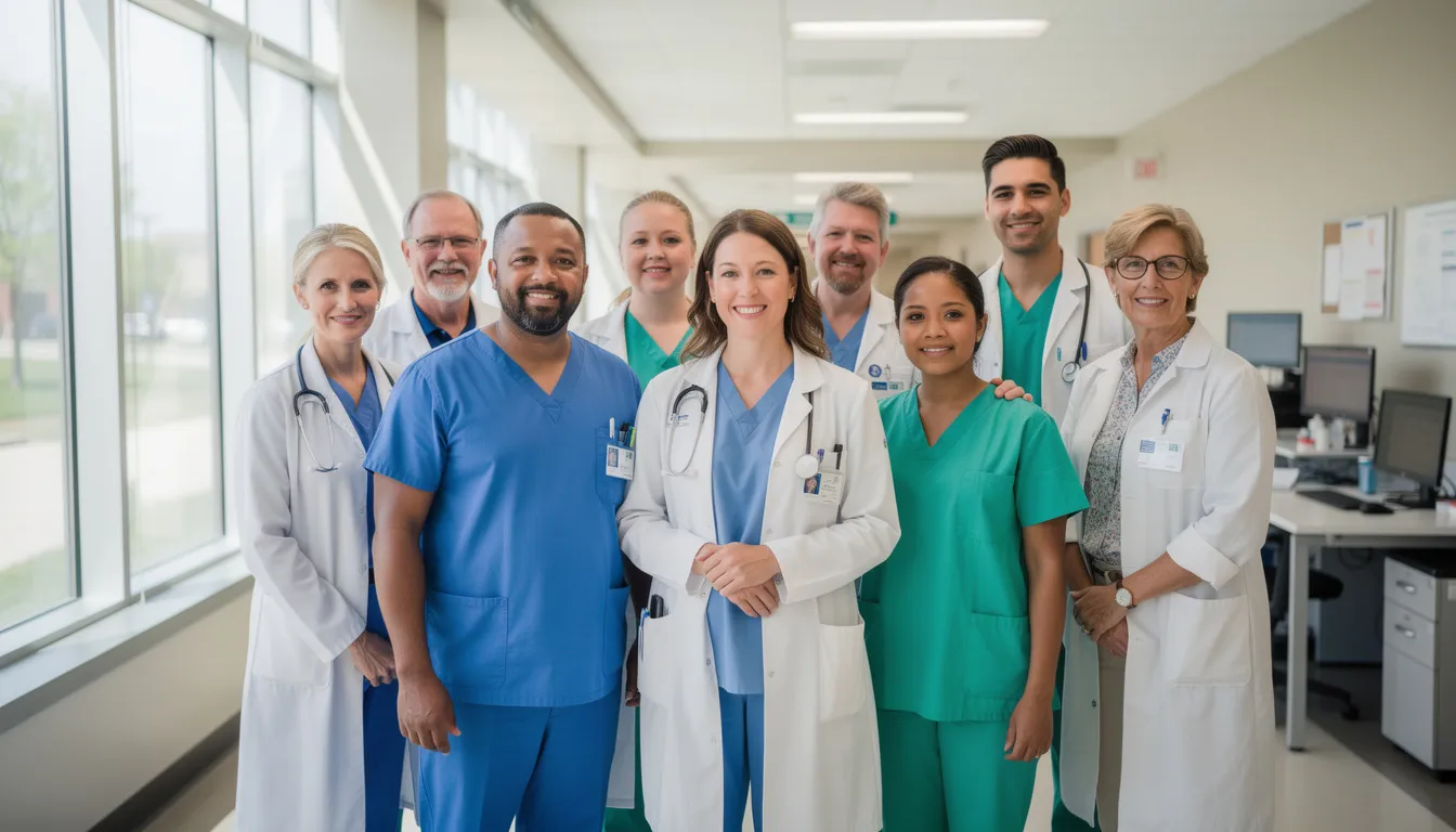 The image depicts a supportive medical team in a modern healthcare facility, actively engaged in assisting patients undergoing the detoxification process for substance use disorders. These medical professionals are focused on managing withdrawal symptoms, ensuring that patients receive the necessary medical attention during this critical phase of their recovery journey.